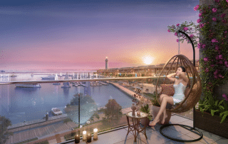 Ban công tại Sun Elite City Hạ Long mang đến trải nghiệm sống thượng lưu với tầm nhìn tuyệt đẹp.