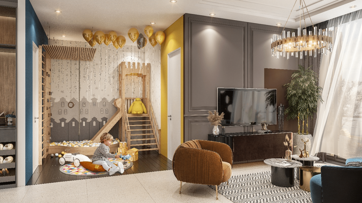 Căn hộ một phòng ngủ tại Sun Elite City với thiết kế đa năng phù hợp cho kỳ nghỉ của mọi gia đình.