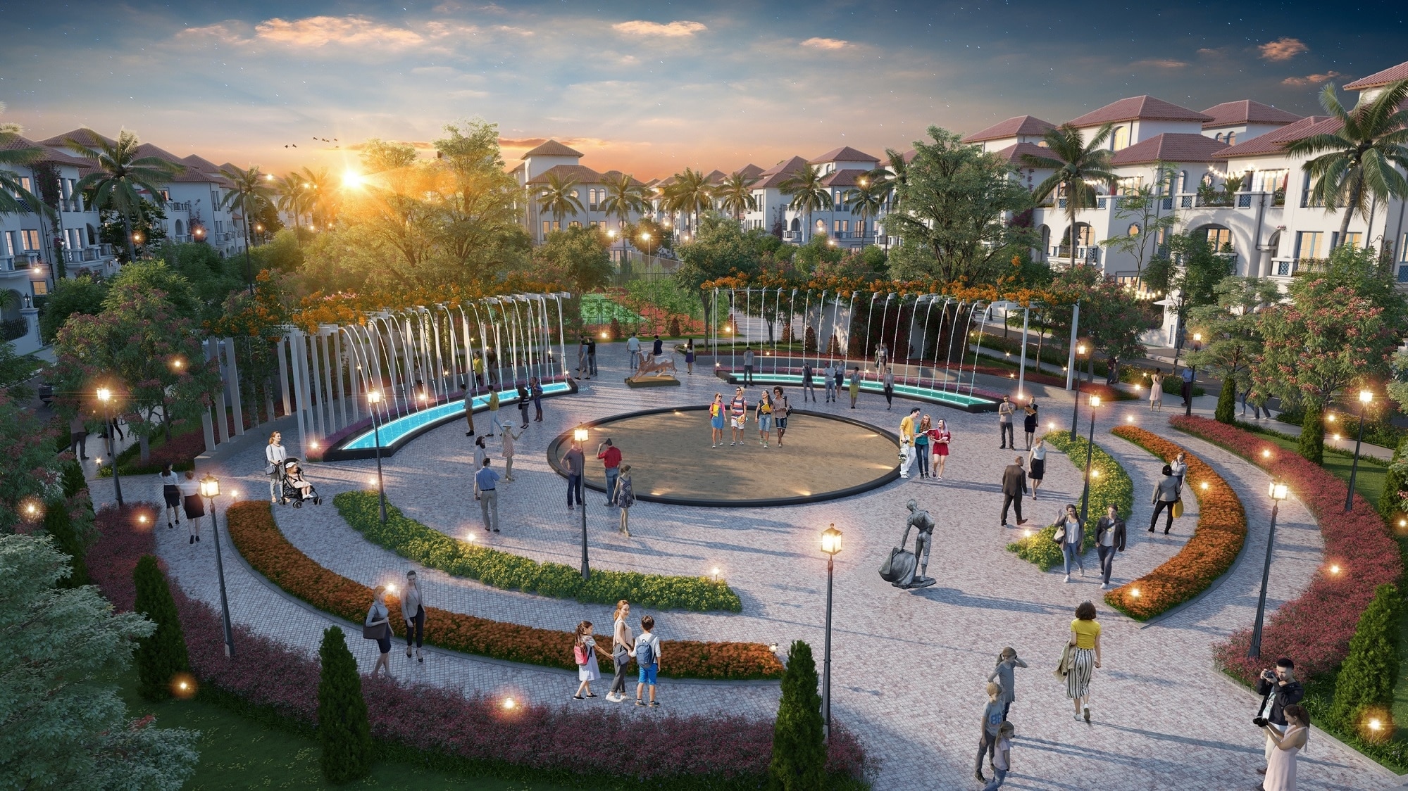 Công viên Gardenia tại Sun Elite City Hạ Long tạo ấn tượng với không gian Tây Ban Nha tuyệt đẹp.