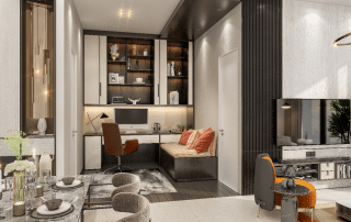 Không gian sống đa năng tại Sun Elite City mang lại trải nghiệm nghỉ dưỡng và làm việc tiện nghi.