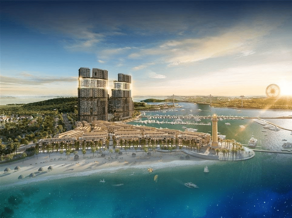 Phối cảnh Sun Elite City bên bến du thuyền với tầm nhìn ra Vịnh Hạ Long. Ảnh: Sun Group
