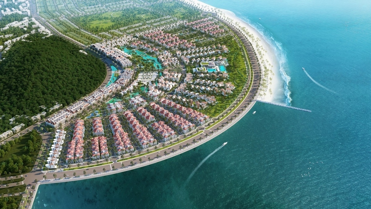 Phối cảnh tổng thể dự án Sun Elite City Hạ Long với vị trí đắc địa ven biển.