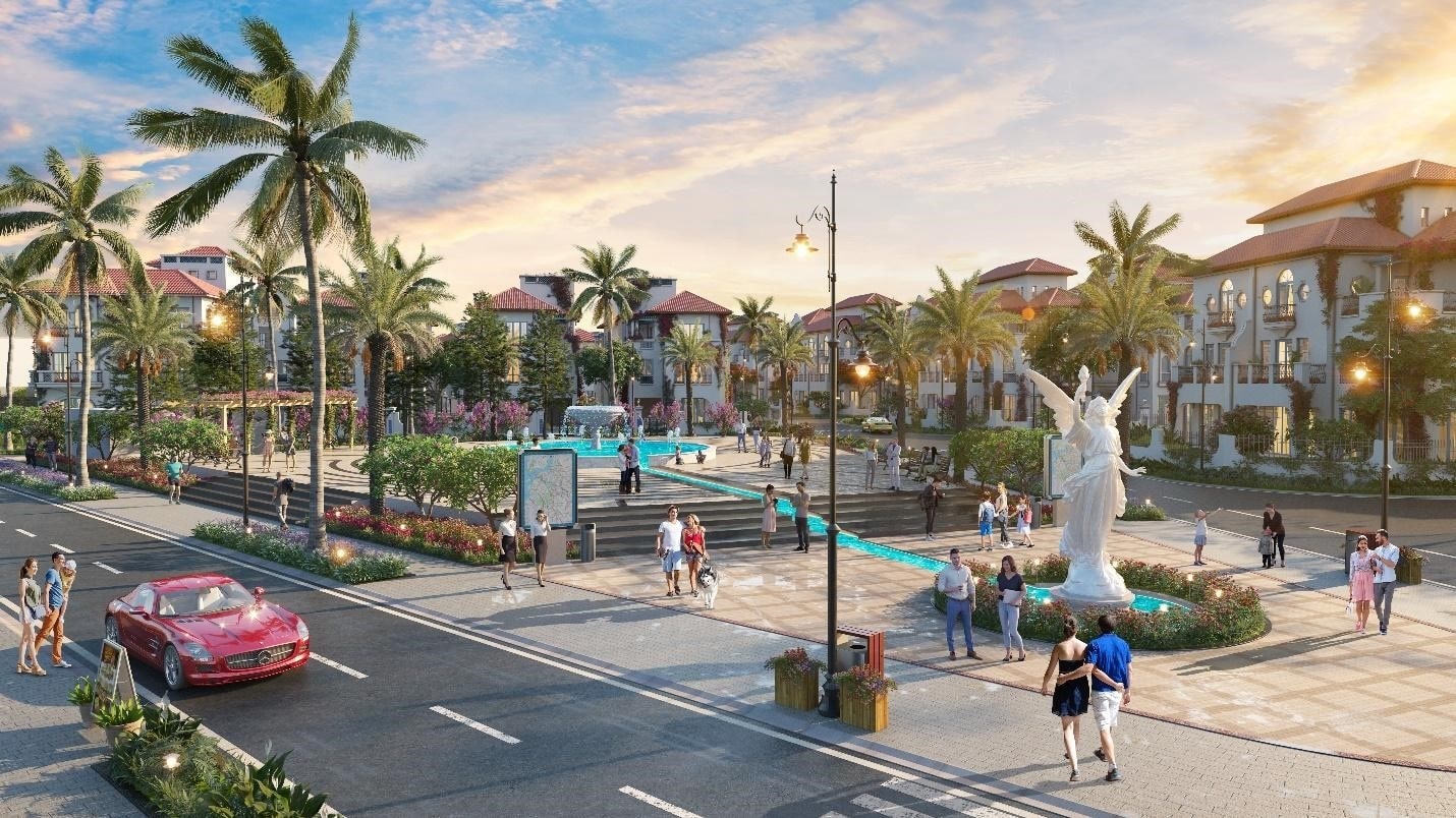 Quảng trường trung tâm của công viên Victoria tại dự án Sun Elite City Hạ Long, tổ chức các lễ hội quanh năm.