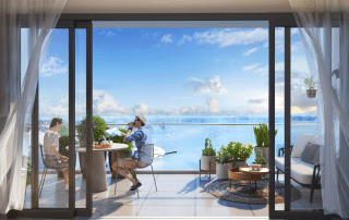 Tầm nhìn từ ban công căn hộ Sun Elite City mang đến trải nghiệm đẳng cấp và thư thái.