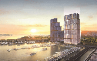 Toàn cảnh khu tổ hợp Sun Elite City Hạ Long với vị trí đắc địa trước bến du thuyền.